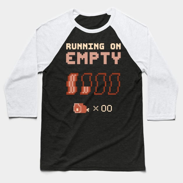 Running On Empty Baseball T-Shirt by TheHookshot
